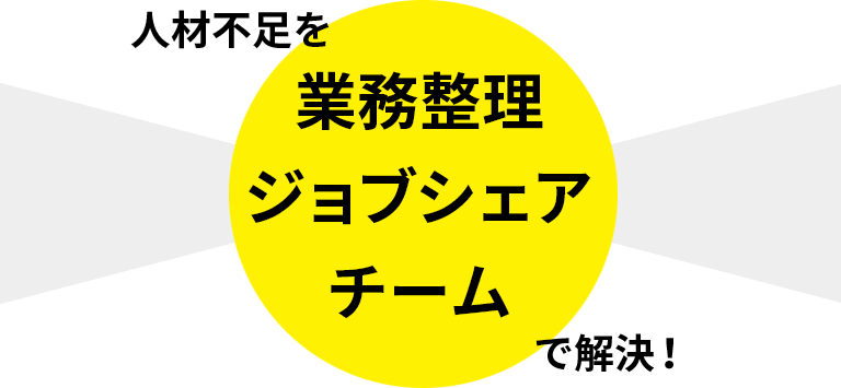 人材不足を[業務整理][ジョブシェア][チーム]で解決！
